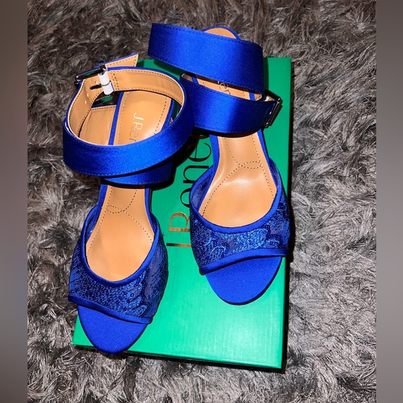J.Renee Shoes - J. Renee Blue Satin Strappy Heels